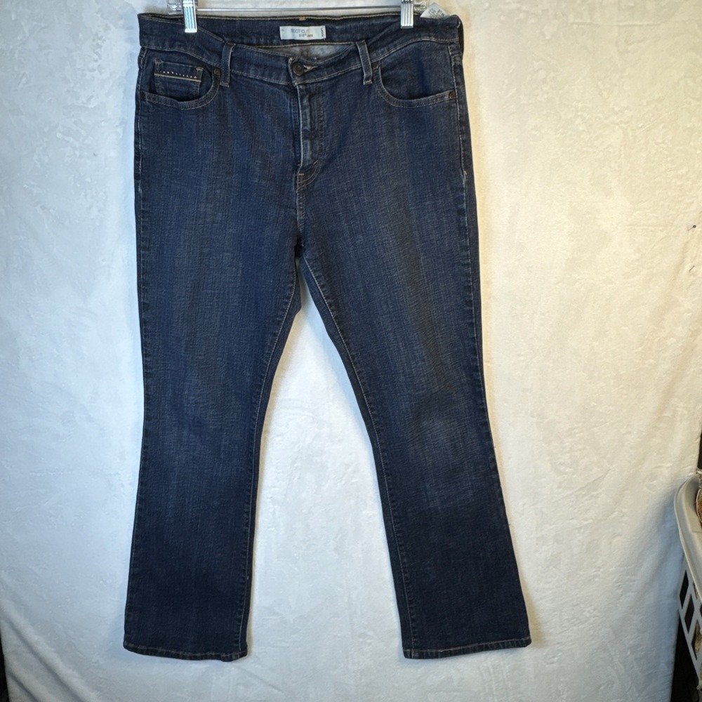 Levis 515 Jeans Womens 14L 36 W Blue Boot Cut Stretch Denim Rodeo Stitch Pockets